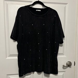 Black Studded T-Shirt